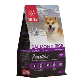 Blitz Sensitive Salmone &Rice (Блиц Сенситив Сальмон) с лососем и рисом сухой корм для взрослых собак всех пород