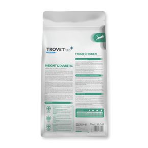 Trovet Plus Adult CAT Weight & Diabetes Fresh Chicken - Тровет Плюс Вейт Диабетик полноценный диетический корм для кошек с избыточным весом и/или диабетом