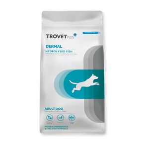 Trovet Plus Adult Dog Dermal Hydrolised Fresh Fish - Тровет Плюс полноценный диетический корм для собак при дерматозе и/или чрезмерном выпадении шерсти с рыбой