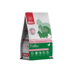BLITZ Cat VETLINE Hypoallergenic - Блиц ветлайн Гипоаллергеник - полнорацонный диетический корм для кошек при пищевой аллергии и атопическом дерматите