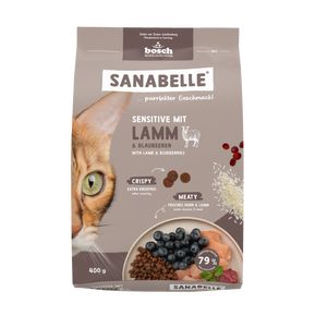 Bosch Sanabelle Sensitive with Lamb (Бош Санабелль Сенситив с ягненком) - для взрослых кошек, с чувствительным пищеварением и плохим аппетитом,на основе мяса ягненка