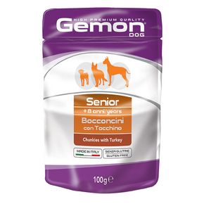 GEMON DOG Senior Turkey (паучи) Гемон Консервированный корм кусочки для пожилых собак старше 8 лет, с индейкой 100 гр