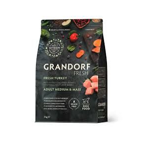 GRANDORF DOG FRESH Turkey&Sweet Potato Medium&Maxi Breeds - Грандорф ФРЕШ для взрослых собак средних и крупных пород с индейкой и сладким картофелем