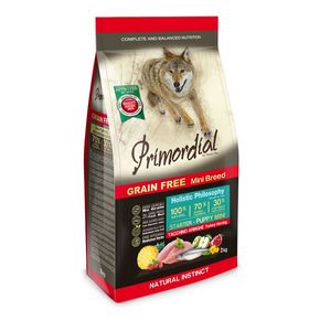 PRIMORDIAL HOLISTIC GRAIN-FREE DOG Puppy STARTER MINI Turkey&Herring - для щенков мелких пород (Индейка - 35%, сельдь - 16%)