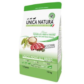 Unica Natura Mono All Breeds LAMB - Уника Натура для взрослых собак средних и крупных пород с ягненком