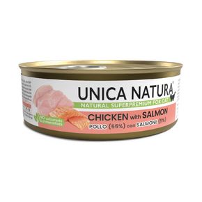 Unica Natura Chicken & Salmone - Уника Натура - Влажный корм для кошек с филе курицы и лососем 70 гр.