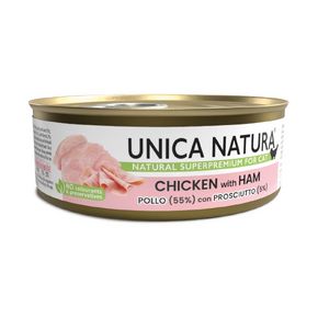Unica Natura Chicken & HAM- Уника Натура - Влажный корм для кошек с филе курицы и ветчиной 70 гр.