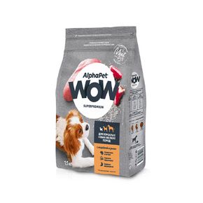 AlphaPet WOW Superpremium MINI Сухой полнорационный корм с ИНДЕЙКОЙ и рисом для взрослых собак мелких пород