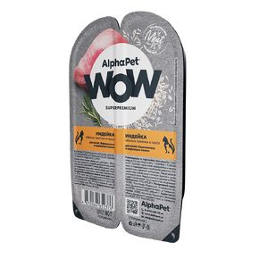 AlphaPet WOW Superpremium Влажный полнорационный корм для КОТЯТ беременных и кормящих кошек нежные ломтики ИНДЕЙКИ в соусе