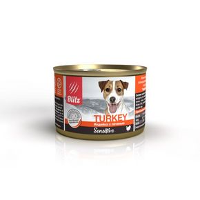 BLITZ Sensitive TURKEY - Индейка с печенью - Корм консервированный полнорационный для собак всех возрастов, паштет