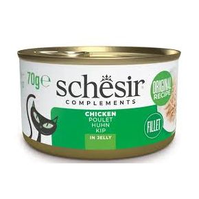 Schesir Cat Complements Adult Chicken - консервированный корм для кошек филе курицы в желе 70 гр.