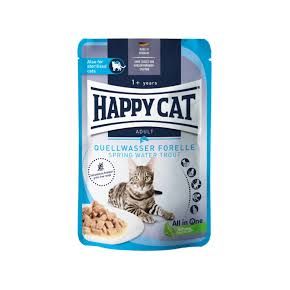 HAPPY CAT Culinary Meat in Sauce QuellwasserForelle - мясные кусочки в соусе с форелью 85 гр