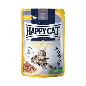 HAPPY CAT Culinary Meat in Sauce LandGeflügel - мясные кусочки в соусе с птицей 85 гр