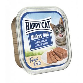 HAPPY CAT Minkas DUO Beef & Salmon - Паштет из говядины и лосося 100 гр