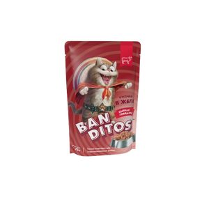 BANDITOS Сытная говядина (кусочки в желе) для кошек