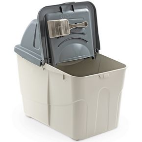 BUXO CLOSE - туалет закрытый кошачий (60x38x56h), серый