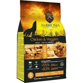 AMBROSIA GRAIN FREE Fresh Chicken & Veggies - беззерновой корм для собак всех пород, со свежей курицей и овощами