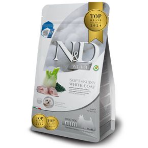 Farmina N&D White Dog Sea Bass, Spirulina&Fennel Adult Mini - Фармина Эдалт МИНИ пород с белой шерстью Сибас, спирулина, фенхель