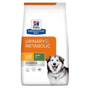 Hill's Prescription Diet c/d Urinary + Metabolic - диетический сухой корм для взрослых собак, склонных к ожирению и страдающих заболеваниями мочевыводящих путей.