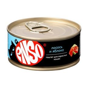 Корм влажный ENSO паштет для взрослых кошек с лососем и яблоком 100 гр