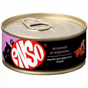 Корм влажный ENSO паштет для взрослых кошек с ягненком и морковью 100 гр