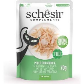 Schesir Complements для кошек куица и морской лещ в желе 70г