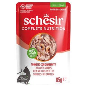 Schesir C&B для кошек тунец креветки в желе пауч 85 гр