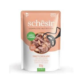 Schesir C&B для кошек тунец лосось в желе пауч 85 гр
