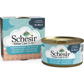 Schesir Kitten для котят от 3-12 месяцев тунец с алоэ, 85 гр