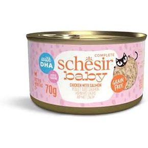 Schesir BABY для котят от 2 до 12 месяцев курица с лососем, 70 гр