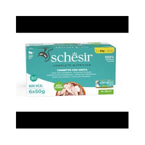 Schesir C&B для кошек тунец и морской лещ в желе (мультиупаковка 6х50г)