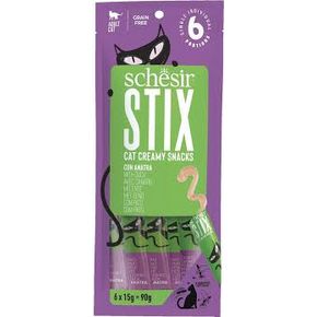 Schesir Stix Adult Сat Creamy Snacks Duck - Лакомство для кошек утка 6х15 гр