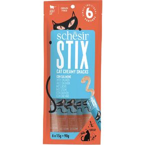Schesir Stix Adult Сat Creamy Snacks Salmon - Лакомство для кошек лосось 6х15 гр