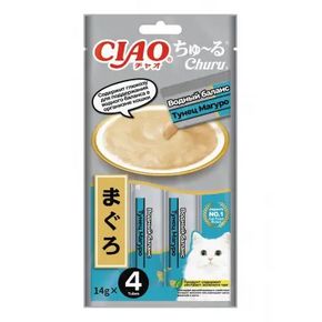 INABA CIAO Churu для кошек Водный баланс филе тунца Магуро, 4*14г