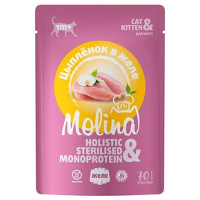 Molina - Молина Пауч для котят. Цыпленок в желе, 70 гр