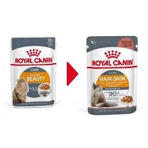 ROYAL CANIN HAIR & SKIN (Intense Beauty) in GRAVY (в соусе) - 85 гр Корм влажный для поддержания красоты шерсти кошки