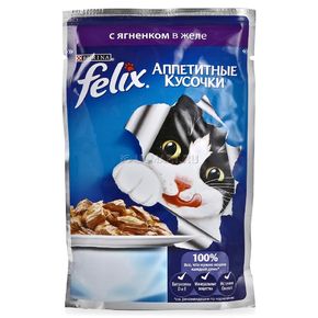 Felix® Аппетитные кусочки с ягненком в желе для взрослых кошек ягненком